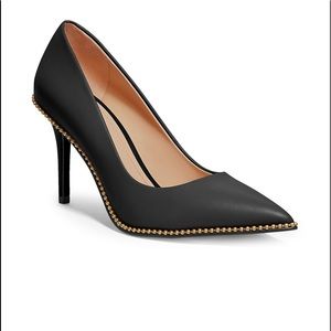 Coach Heels- Waverly Beadchain Leather Pumps